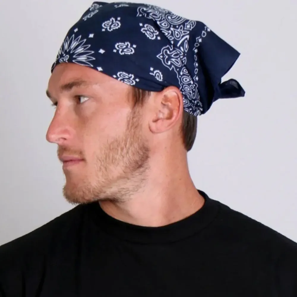 NWT Hot Leathers BAP1008 Classic Navy Paisley Bandana